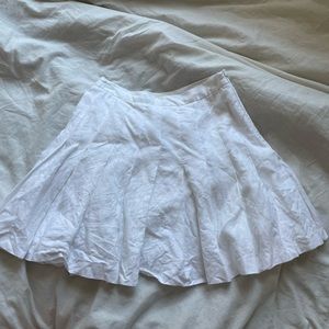 Wilfred (aritzia) linen white pleated mini schoolgirl / tennis skirt size 0